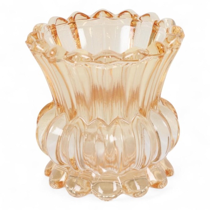 PORTACANDELA VETRO ANNEMARIE ARANCIO H.7.5